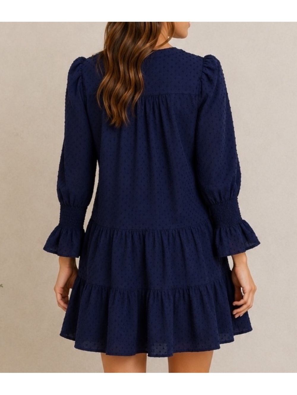Pomander Place Tuckernuck Navy Swiss Dot Kenzo Mini Dress Women’s Medium - Picture 13 of 15